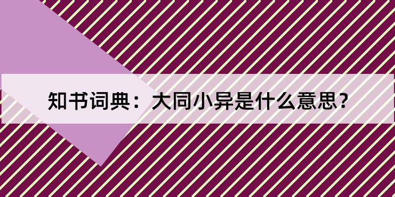 大同小异是什么意思?