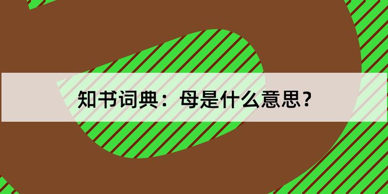 母怎么读?母的解释和含义及笔顺规范写法查询 知书词典