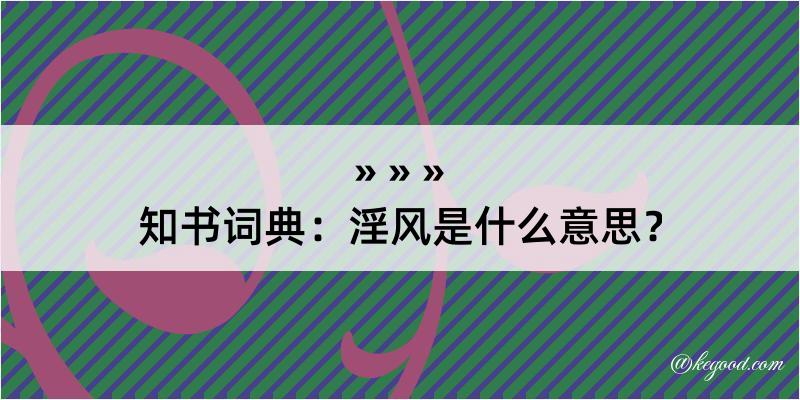 知书词典：淫风是什么意思？