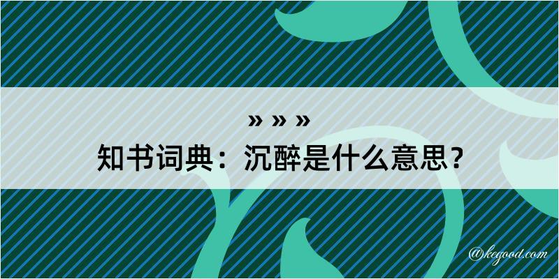 知书词典：沉醉是什么意思？