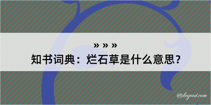 知书词典：烂石草是什么意思？