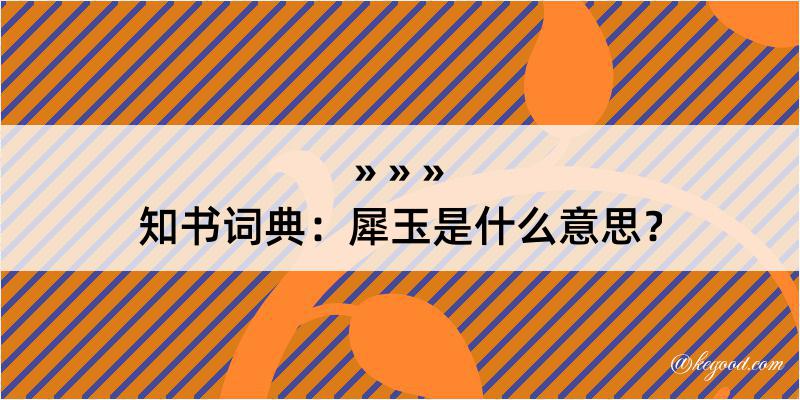 知书词典：犀玉是什么意思？