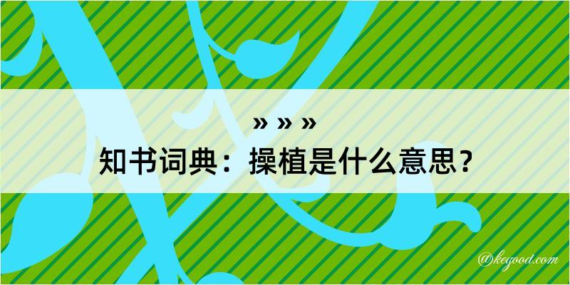 知书词典：操植是什么意思？