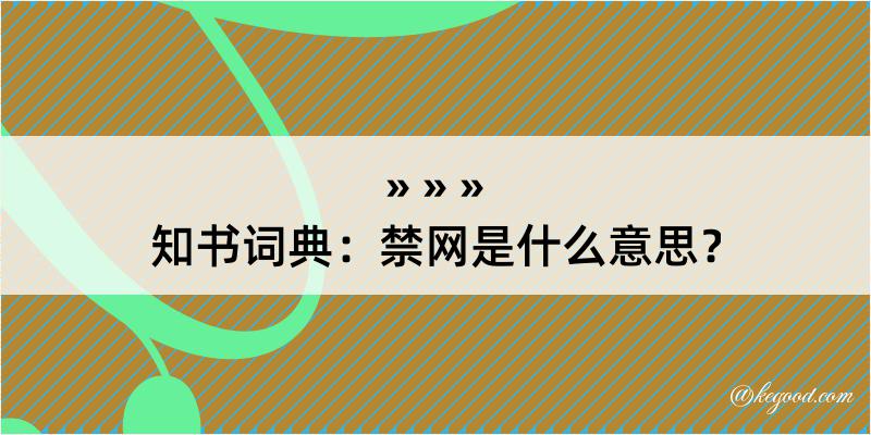 知书词典：禁网是什么意思？