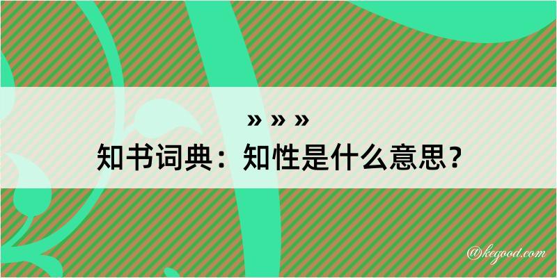 知书词典：知性是什么意思？