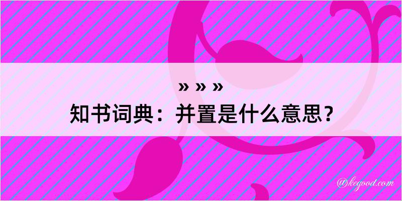 知书词典：并置是什么意思？