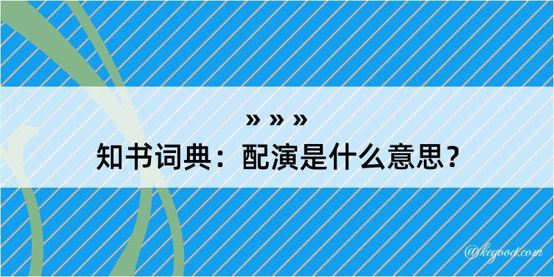 知书词典：配演是什么意思？