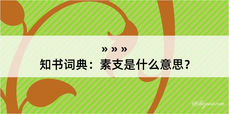 知书词典：素支是什么意思？