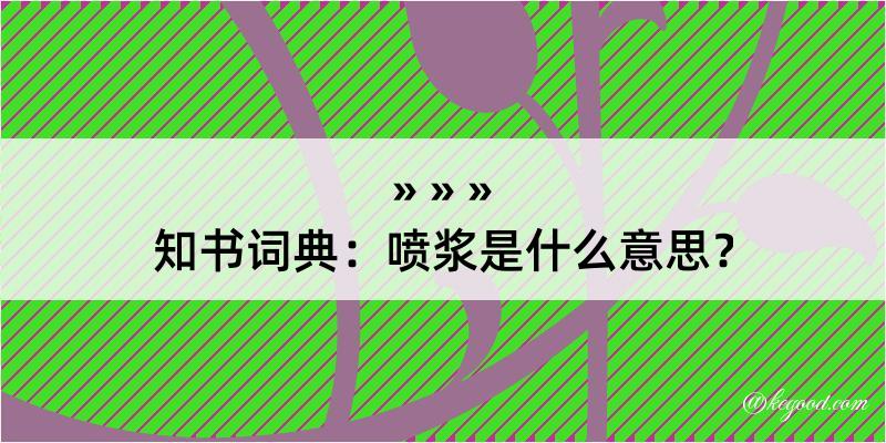 知书词典：喷浆是什么意思？