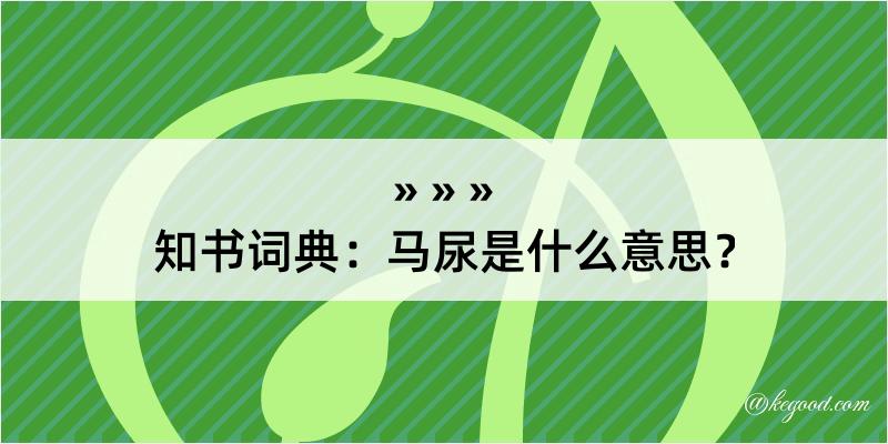 知书词典：马尿是什么意思？