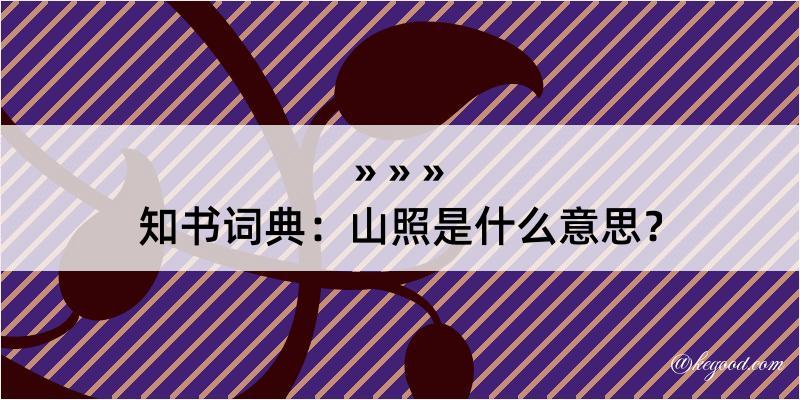 知书词典：山照是什么意思？