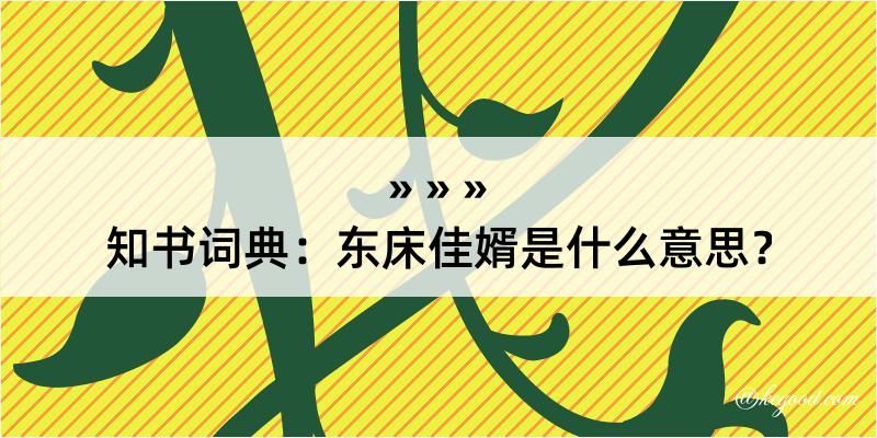 知书词典：东床佳婿是什么意思？