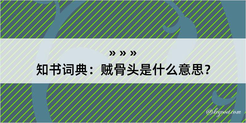 知书词典：贼骨头是什么意思？