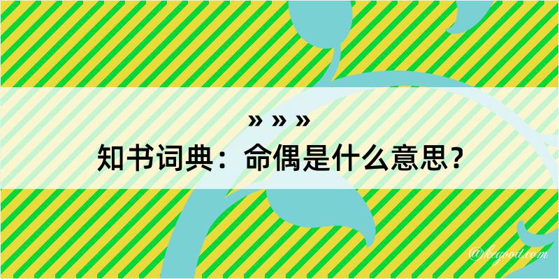 知书词典：命偶是什么意思？