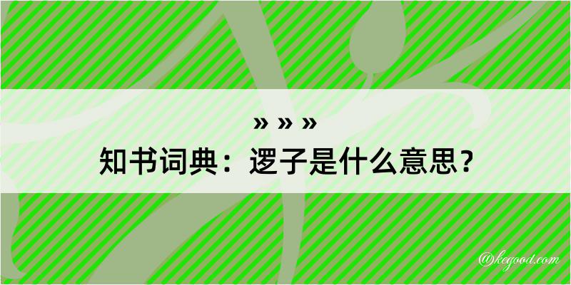 知书词典：逻子是什么意思？