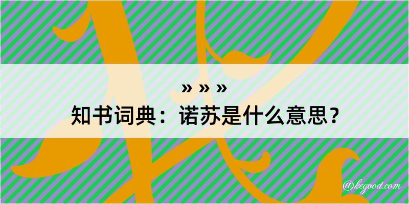 知书词典：诺苏是什么意思？