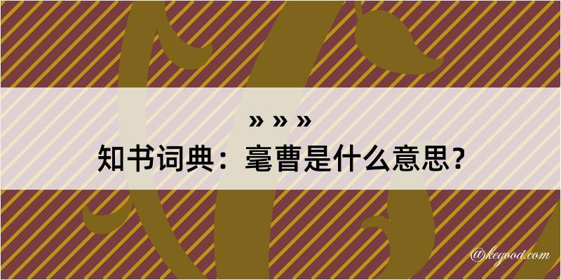 知书词典：毫曹是什么意思？