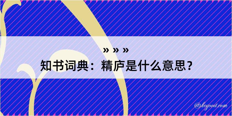 知书词典：精庐是什么意思？