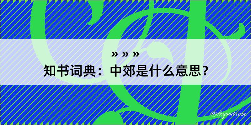 知书词典：中郊是什么意思？