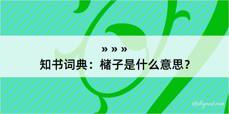 知书词典：槠子是什么意思？