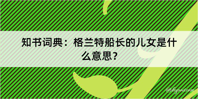 知书词典：格兰特船长的儿女是什么意思？