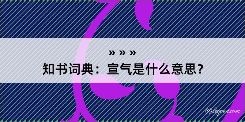 知书词典：宣气是什么意思？