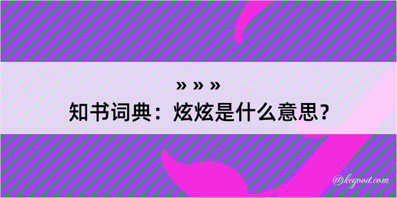 知书词典：炫炫是什么意思？