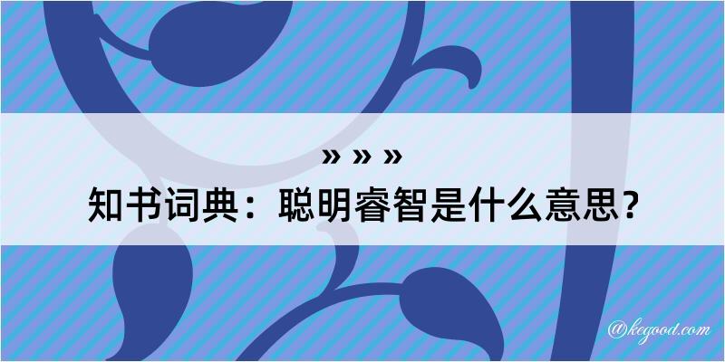 知书词典：聪明睿智是什么意思？