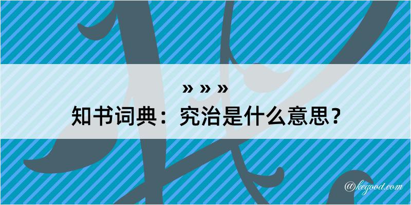 知书词典：究治是什么意思？