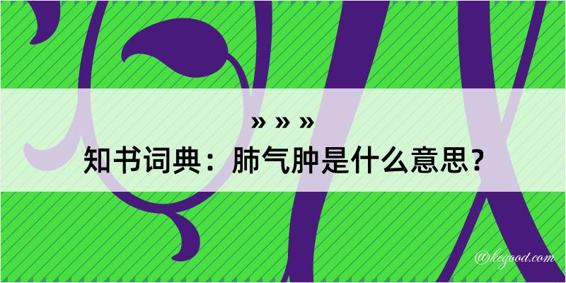 知书词典：肺气肿是什么意思？