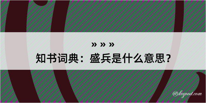 知书词典：盛兵是什么意思？