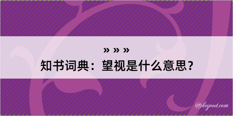 知书词典：望视是什么意思？