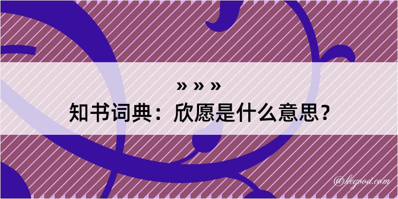 知书词典：欣愿是什么意思？