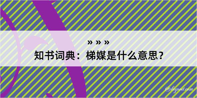 知书词典：梯媒是什么意思？