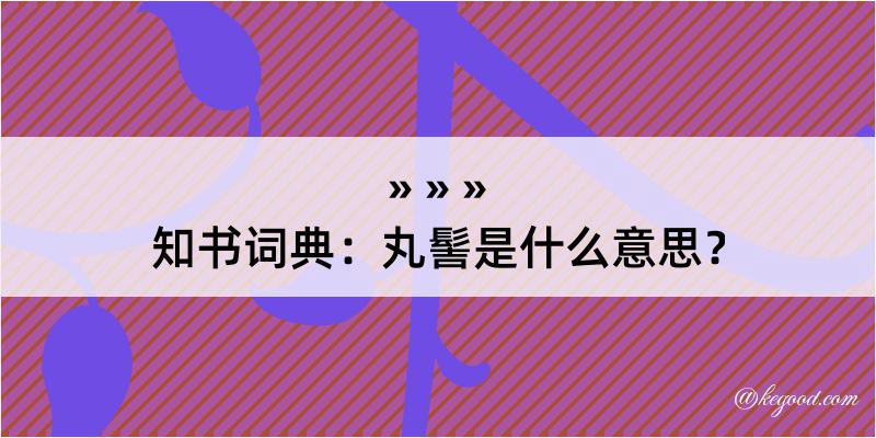 知书词典：丸髻是什么意思？