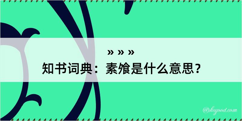 知书词典：素飧是什么意思？