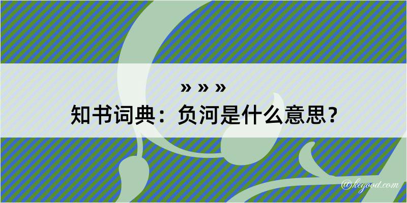 知书词典：负河是什么意思？