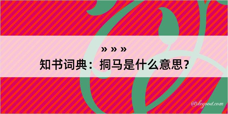 知书词典：挏马是什么意思？