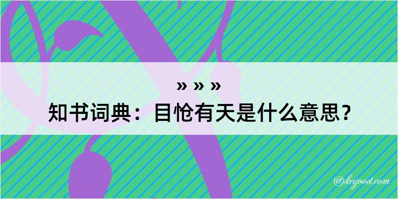 知书词典：目怆有天是什么意思？