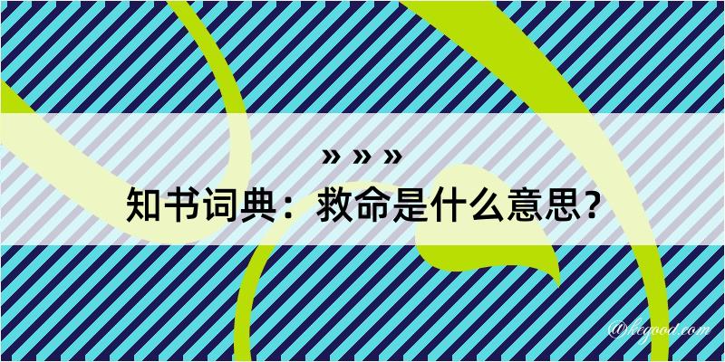 知书词典：救命是什么意思？