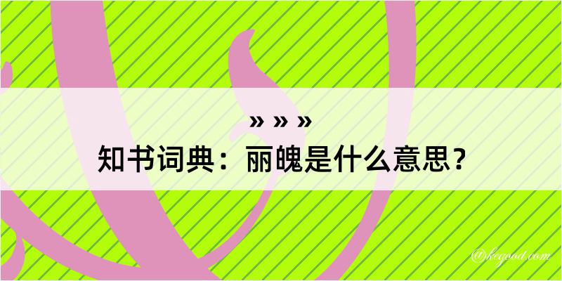 知书词典：丽魄是什么意思？