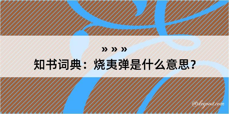 知书词典：烧夷弹是什么意思？