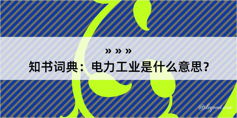 知书词典：电力工业是什么意思？