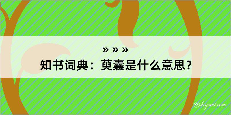 知书词典：萸囊是什么意思？