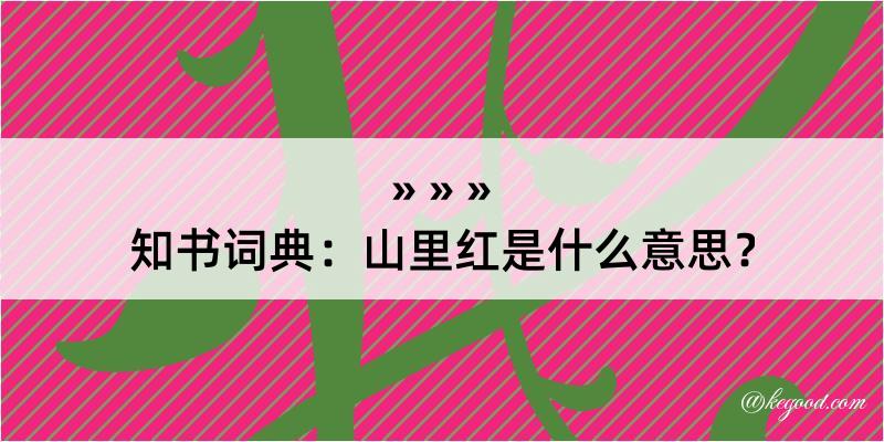 知书词典：山里红是什么意思？