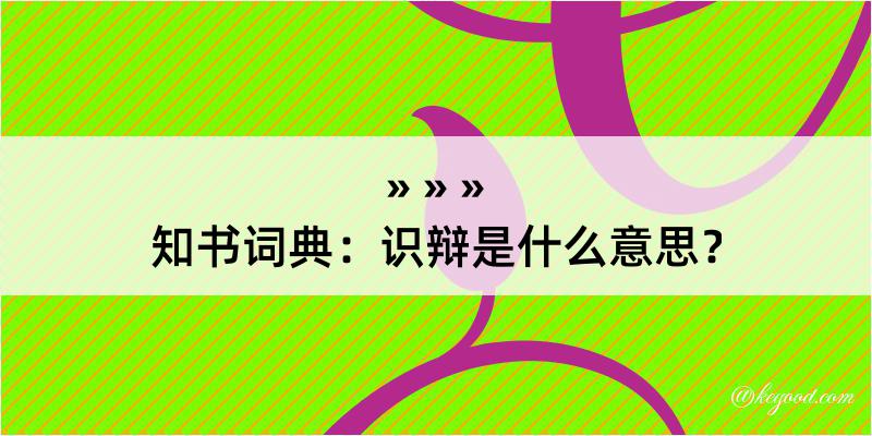 知书词典：识辩是什么意思？