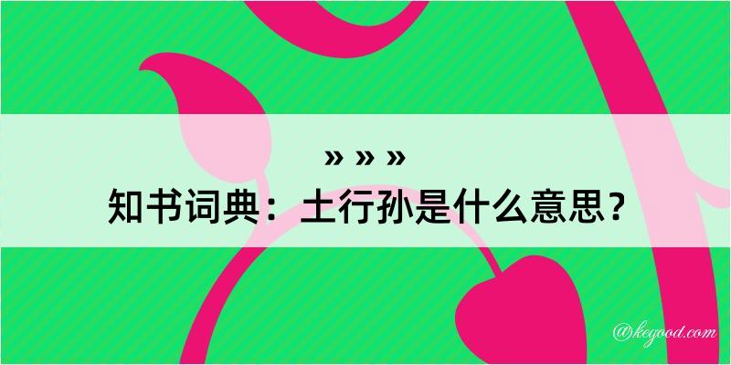 知书词典：土行孙是什么意思？