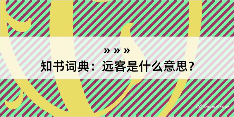 知书词典：远客是什么意思？