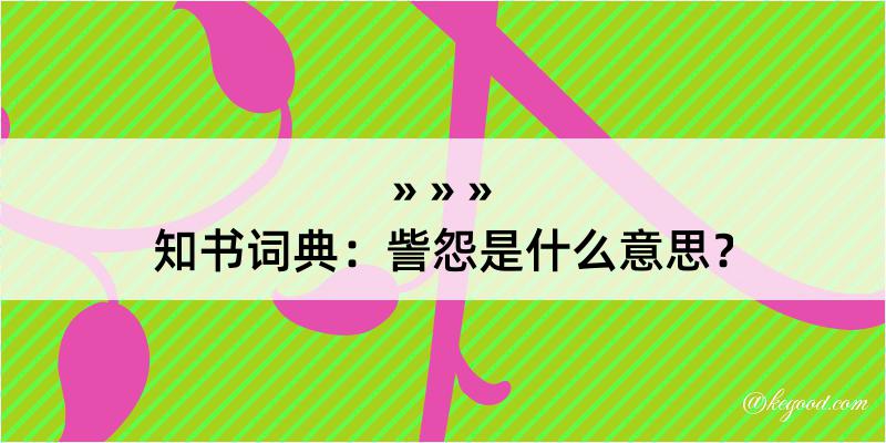 知书词典：訾怨是什么意思？