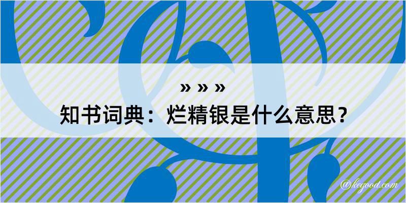 知书词典：烂精银是什么意思？